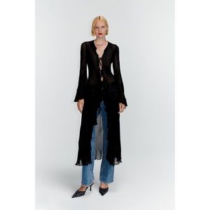 ZARA RUFFLED FLUID KIMONO